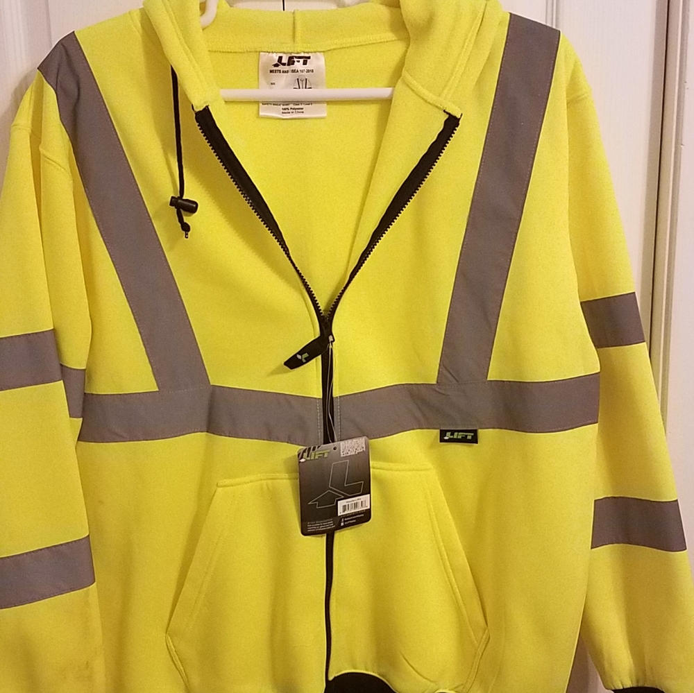 Mens safety hooded jacket